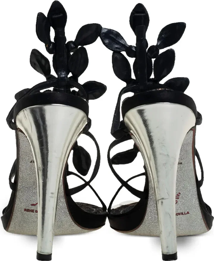 Pre-Owned 110mm Crystal-Embellished Lace Sandals - Image 3