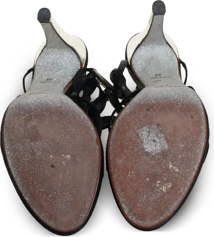 Pre-Owned 110mm Crystal-Embellished Lace Sandals - Image 5