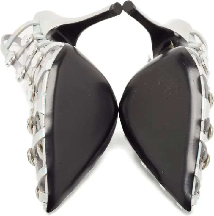 Pre-Owned 110mm Crystal-Embellished Slingback Pumps - Image 3