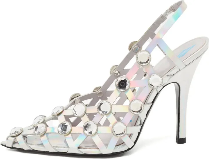 Pre-Owned 110mm Crystal-Embellished Slingback Pumps