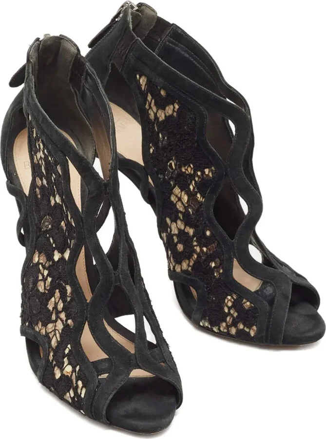 Pre-owned 110mm cut-out lace sandals - Image 2
