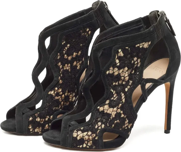 Pre-owned 110mm cut-out lace sandals - Image 4