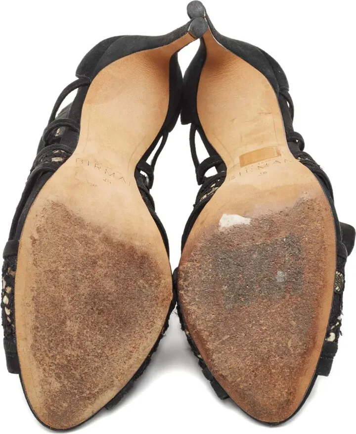 Pre-owned 110mm cut-out lace sandals - Image 5