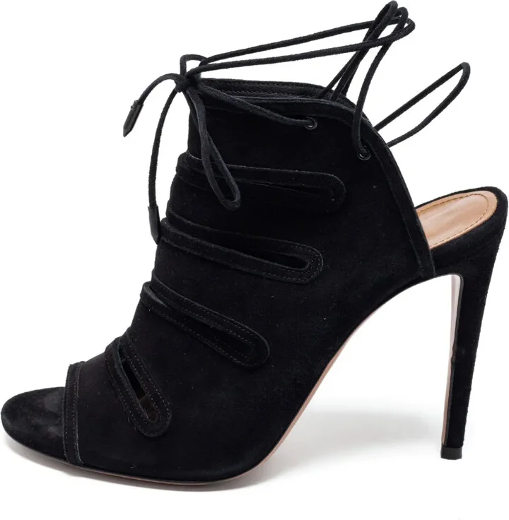 Pre-owned 110mm cut-out lace sandals