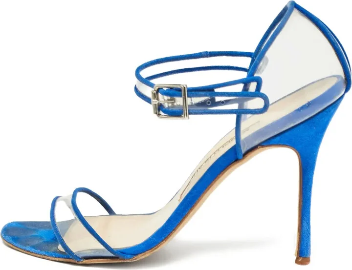 pre-owned 110mm Ferson transparent-strap stiletto sandals