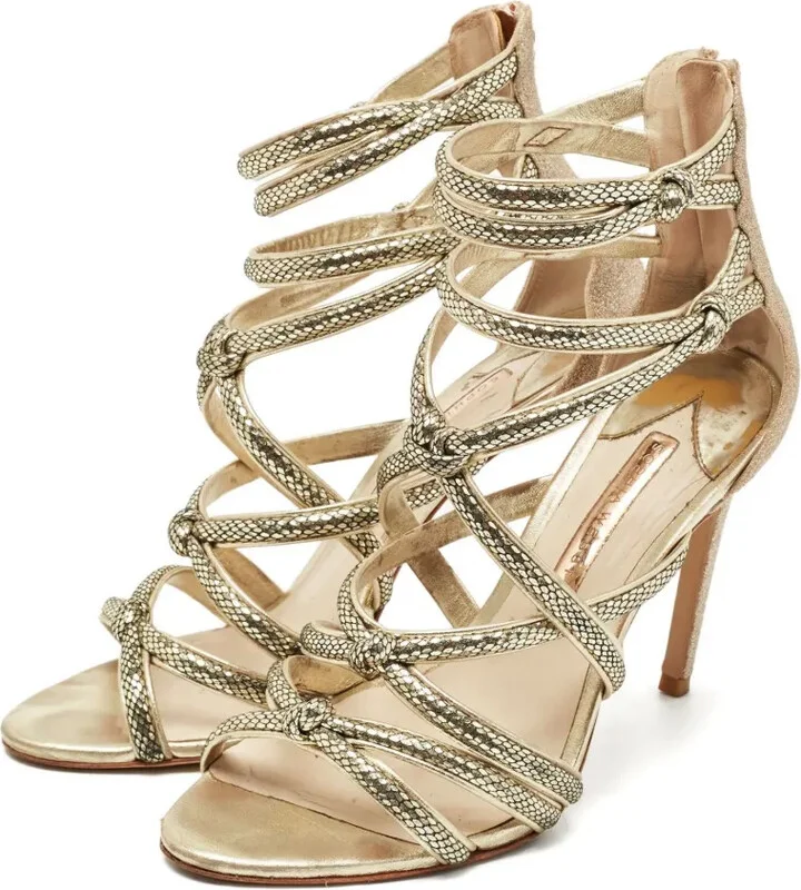 pre-owned 110mm Freya leather sandals - Image 4