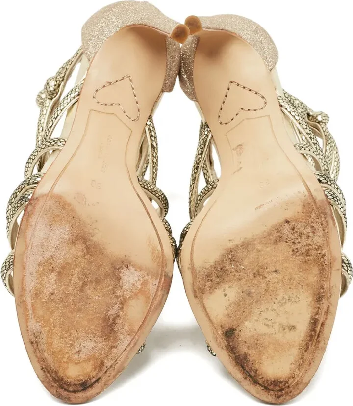 pre-owned 110mm Freya leather sandals - Image 5