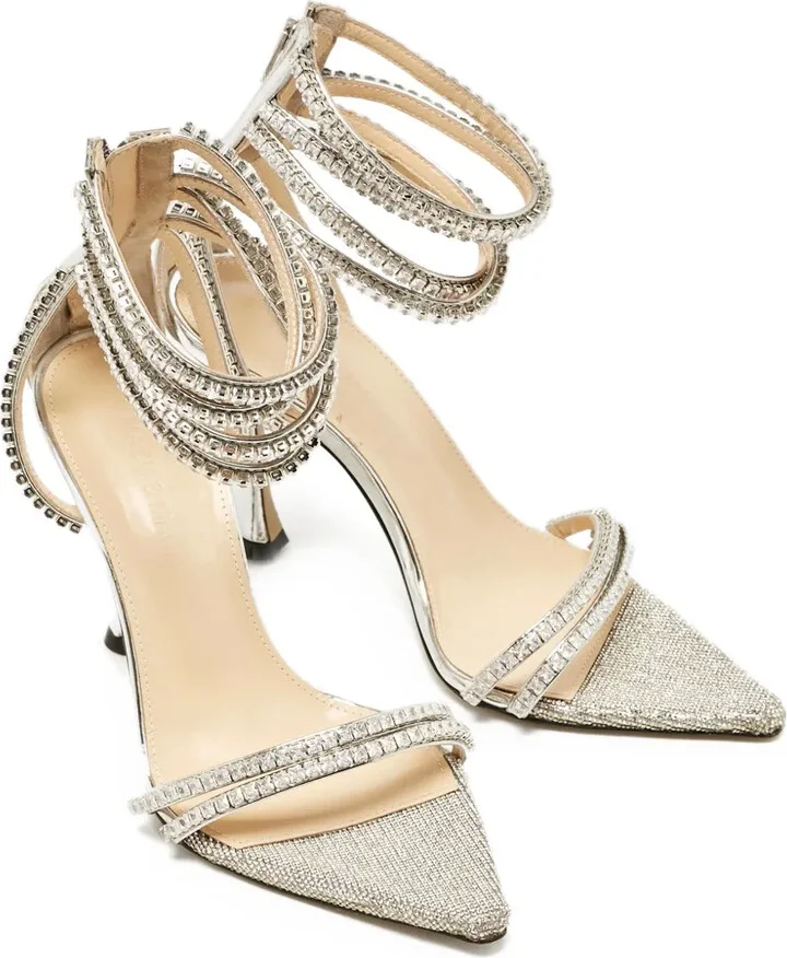 pre-owned 110mm Gaia rhinestone-embellished stiletto sandals - Image 2