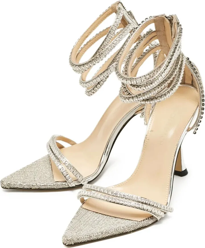 pre-owned 110mm Gaia rhinestone-embellished stiletto sandals - Image 3