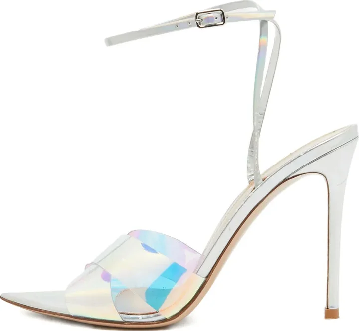Pre-Owned 110mm Iridescent-Effect Sandals