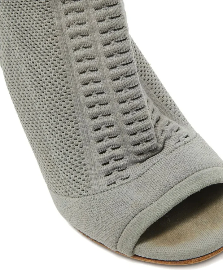 Pre-Owned 110mm Knit Peep-Toe Boots - Image 5