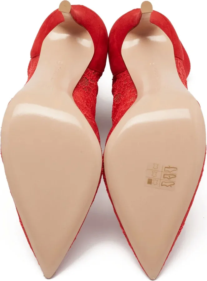 Pre-Owned 110mm Lace-Embellished Ankle Boots - Image 5