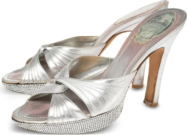 Pre-Owned 110mm Leather Sandals - Image 2