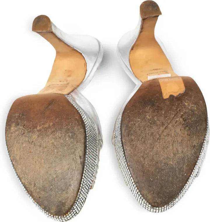 Pre-Owned 110mm Leather Sandals - Image 4