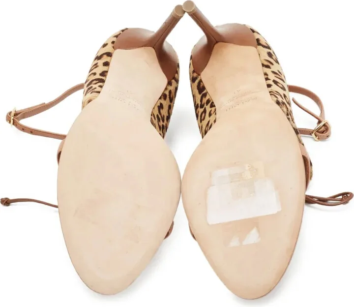 Pre-Owned 110mm Leopard-Print Sandals - Image 4