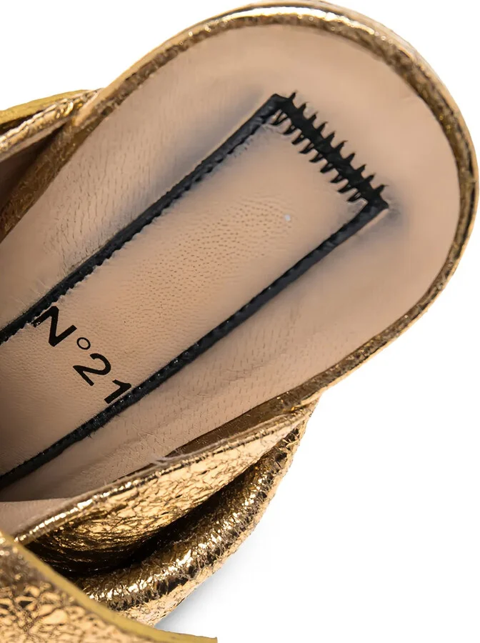 Pre-Owned 110mm Metallic Open-Toe Sandals - Image 5