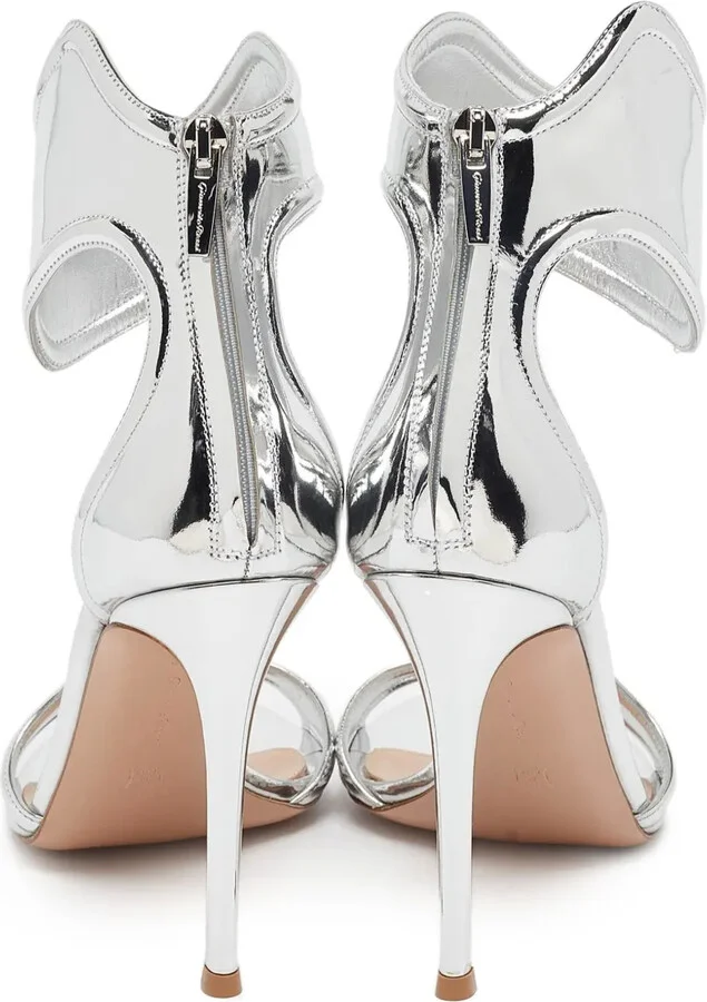 Pre-Owned 110mm Metallic Sandals - Image 3