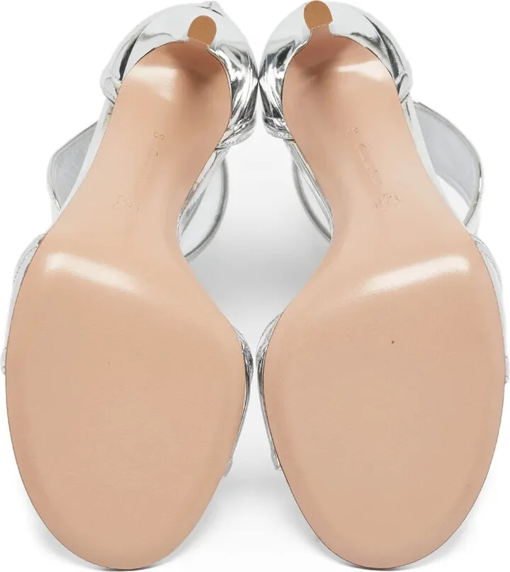 Pre-Owned 110mm Metallic Sandals - Image 4