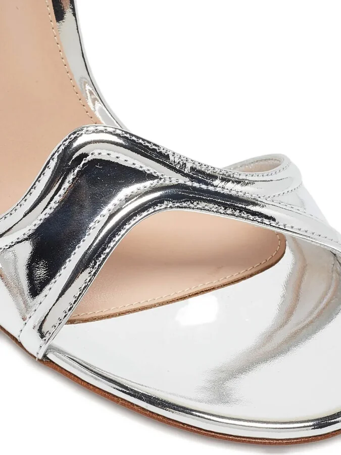 Pre-Owned 110mm Metallic Sandals - Image 5