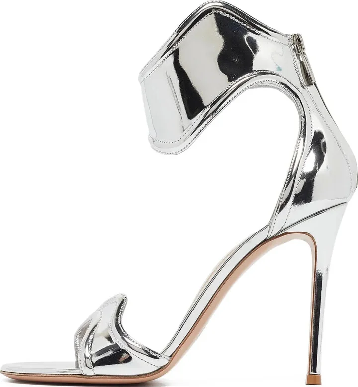 Pre-Owned 110mm Metallic Sandals