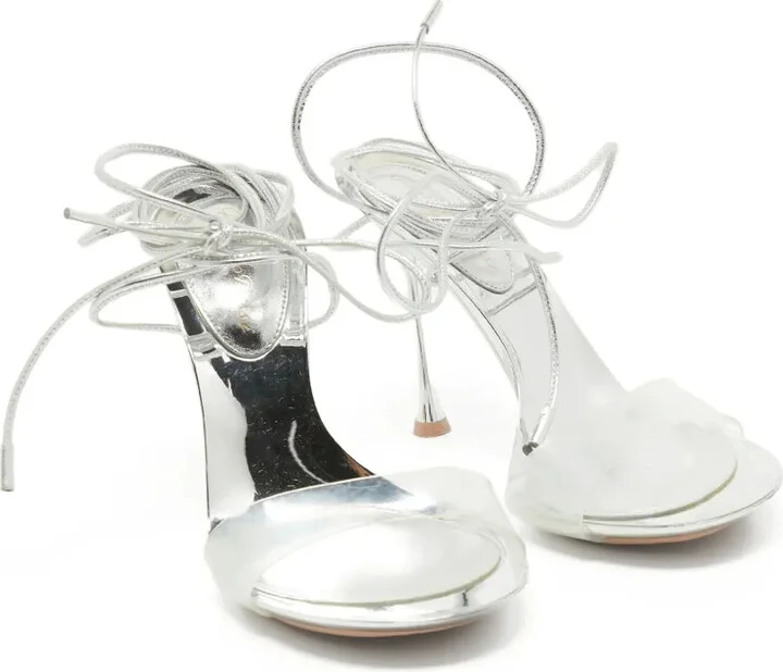 Pre-Owned 110mm Metallic Stiletto-Heel Sandals - Image 2