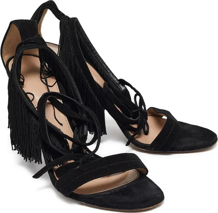 pre-owned 110mm Olivia fringed sandals - Image 2