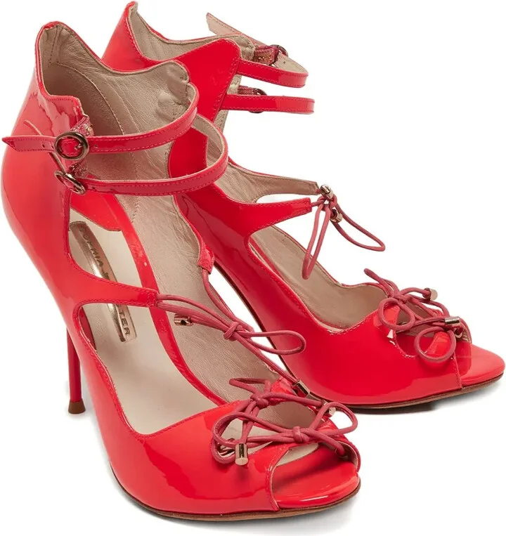 Pre-Owned 110mm Patent-Leather Bow-Detailing Sandals - Image 3