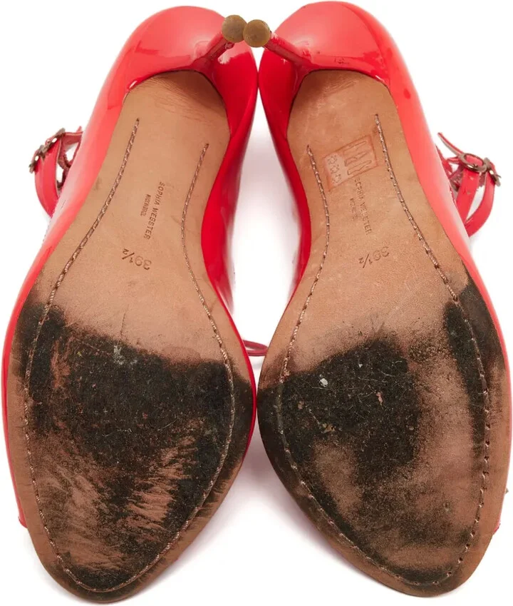Pre-Owned 110mm Patent-Leather Bow-Detailing Sandals - Image 5