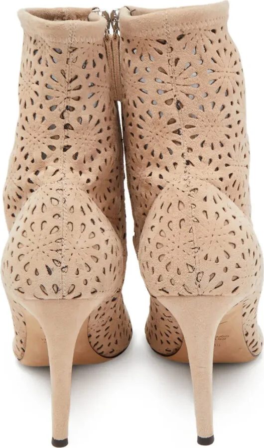 Pre-Owned 110mm Perforated Ankle Boots - Image 3
