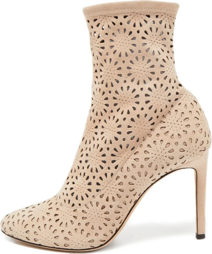 Pre-Owned 110mm Perforated Ankle Boots