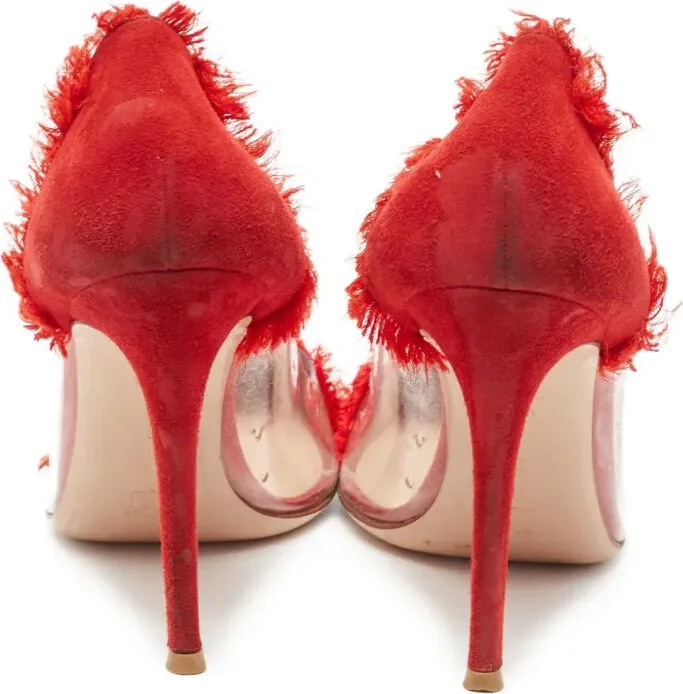 pre-owned 110mm Plexi frayed pointed-toe pumps - Image 3