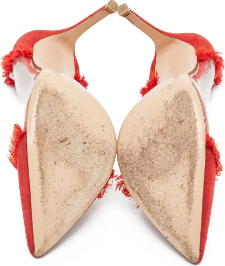 pre-owned 110mm Plexi frayed pointed-toe pumps - Image 5