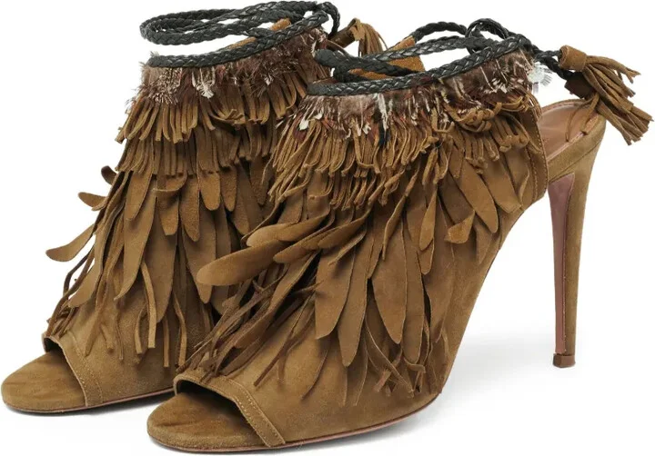 pre-owned 110mm Pocahontas fringed sandals - Image 2