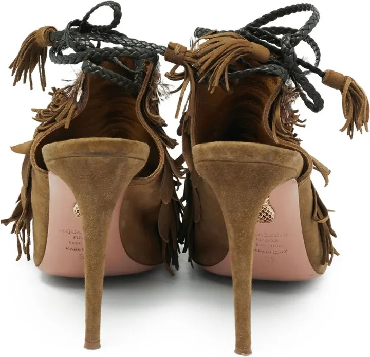 pre-owned 110mm Pocahontas fringed sandals - Image 4