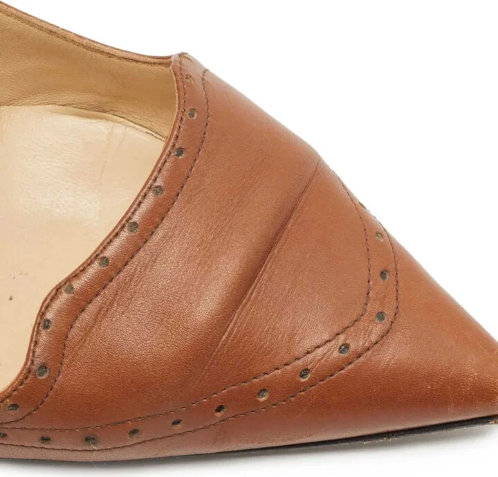 Pre-Owned 110mm Pointed-Toe Perforated Pumps - Image 5
