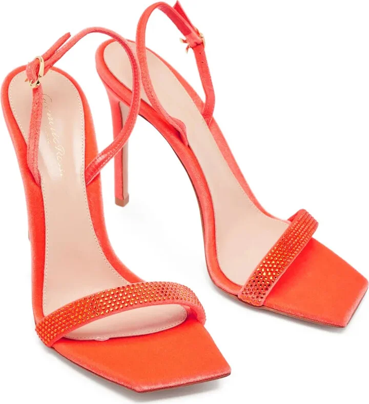 Pre-owned 110mm rhinestone-embellished stiletto sandals - Image 2