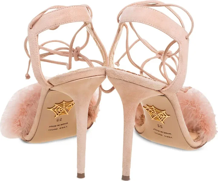 pre-owned 110mm Salsa feather-embellished sandals - Image 3