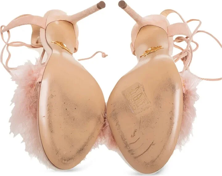 pre-owned 110mm Salsa feather-embellished sandals - Image 4