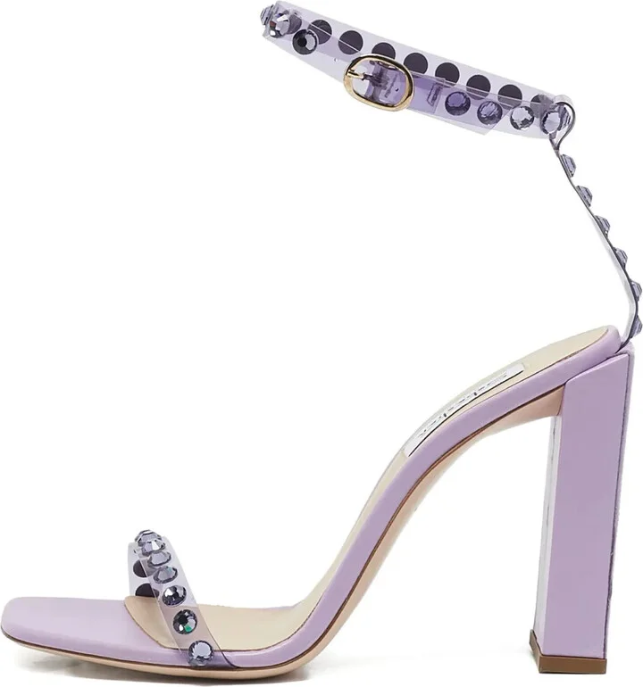 pre-owned 110mm Sebastian crystal-embellished leather sandals