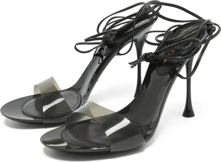 pre-owned 110mm Spice Glass transparent strap sandals - Image 3