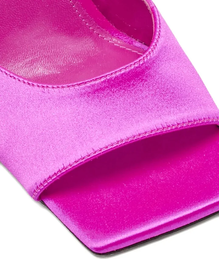 Pre-Owned 110mm Square-Toe Satin Sandals - Image 3