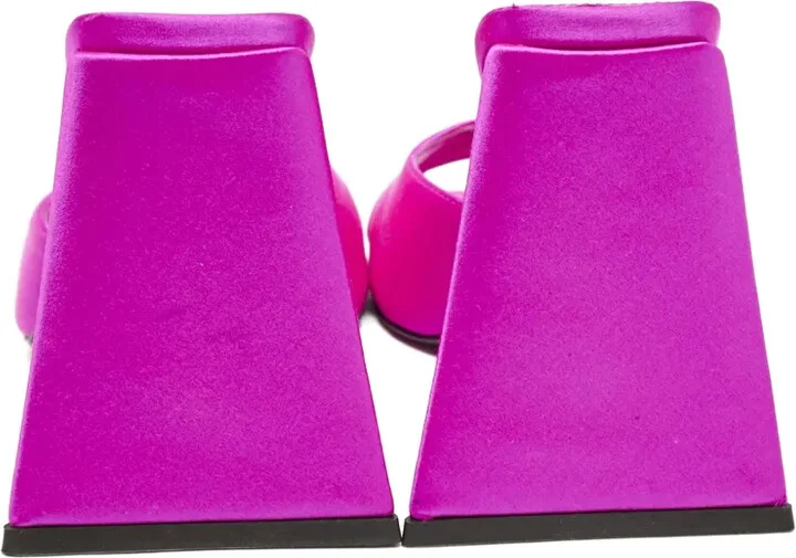 Pre-Owned 110mm Square-Toe Satin Sandals - Image 4