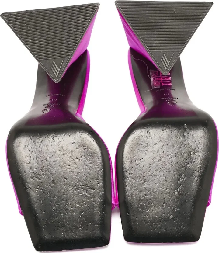 Pre-Owned 110mm Square-Toe Satin Sandals - Image 5