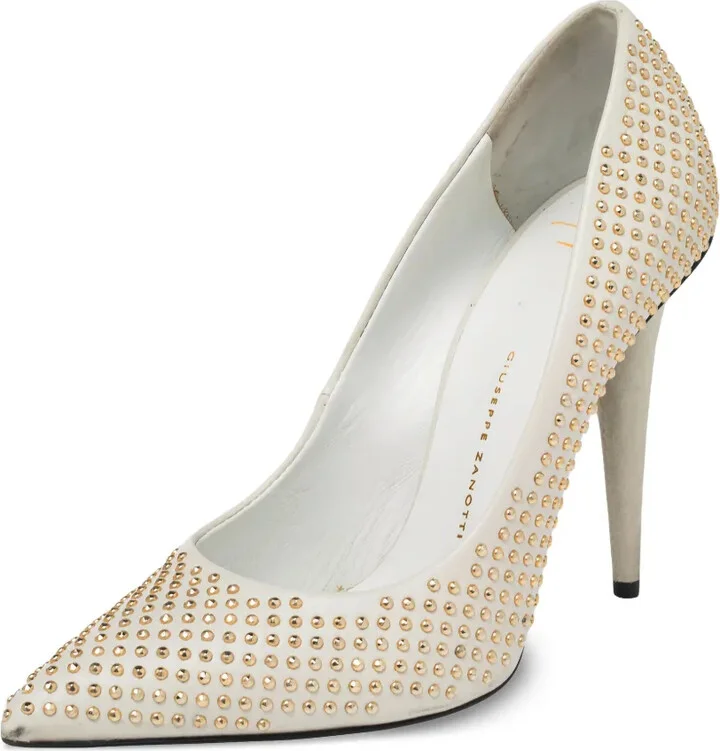Pre-Owned 110mm Studded Pointed-Toe Pumps - Image 2