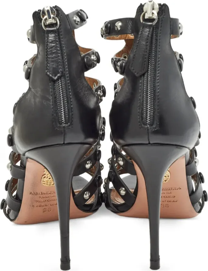 Pre-Owned 110mm Studded Strappy Sandals - Image 3