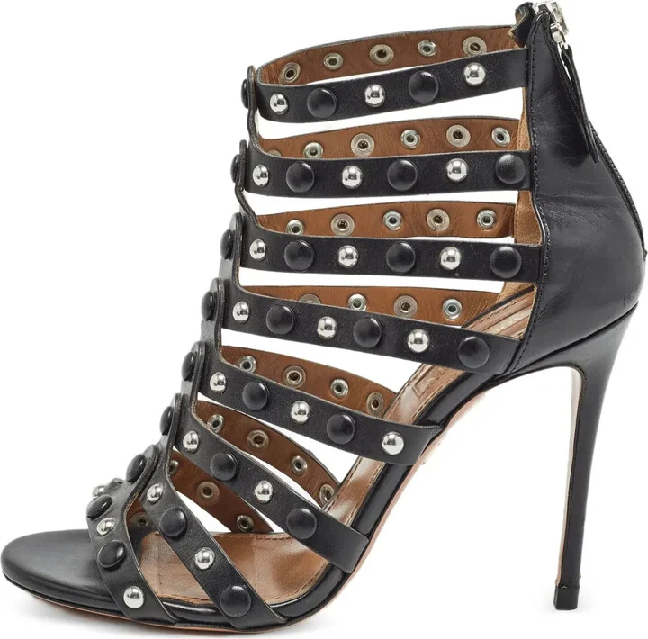 Pre-Owned 110mm Studded Strappy Sandals