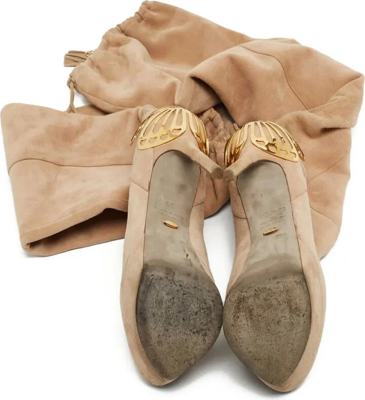 Pre-Owned 110mm Suede Boots - Image 4