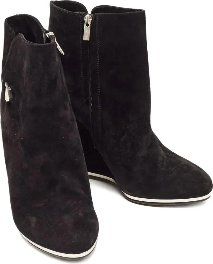 Pre-Owned 110mm Suede Buckle-Detail Boots - Image 2