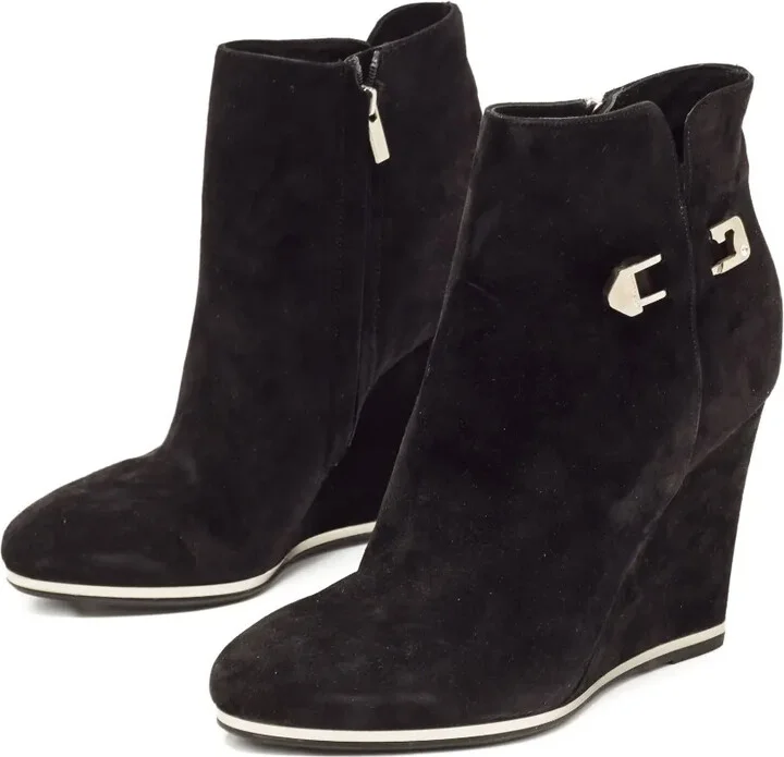 Pre-Owned 110mm Suede Buckle-Detail Boots - Image 3