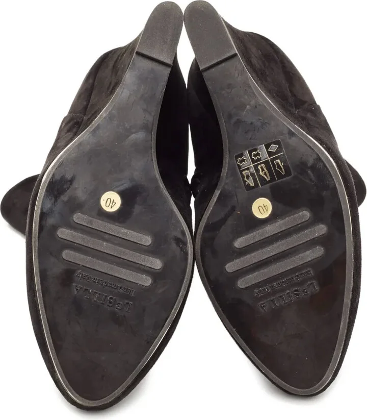 Pre-Owned 110mm Suede Buckle-Detail Boots - Image 5